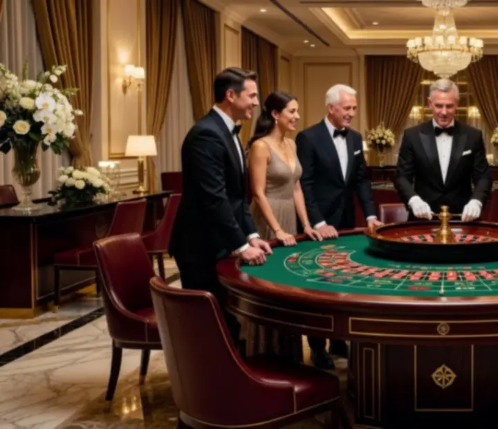 Stół do ruletki w luksusowej oprawie świetlnej podczas wieczoru Roulette Royale