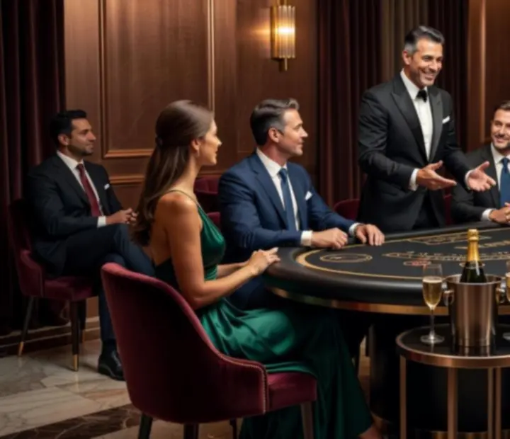 Ekskluzywna strefa blackjacka w aranżacji VIP z artystami na żywo